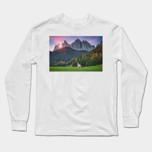 Beautiful Dolomites Vector Painting Long Sleeve T-Shirt